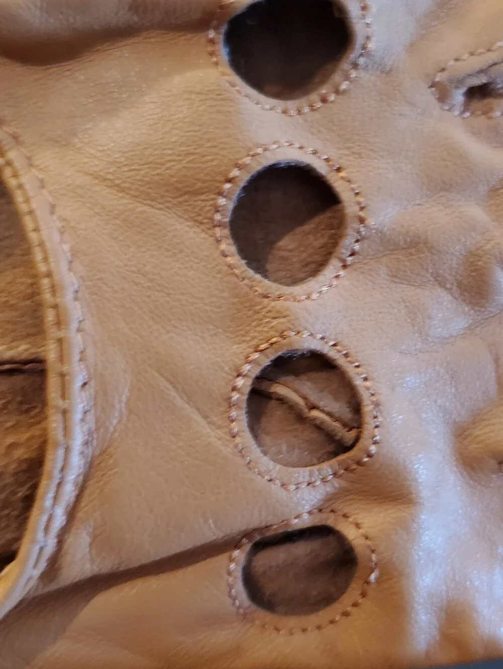 Vintage 90's Leather Driving Gloves - Orange